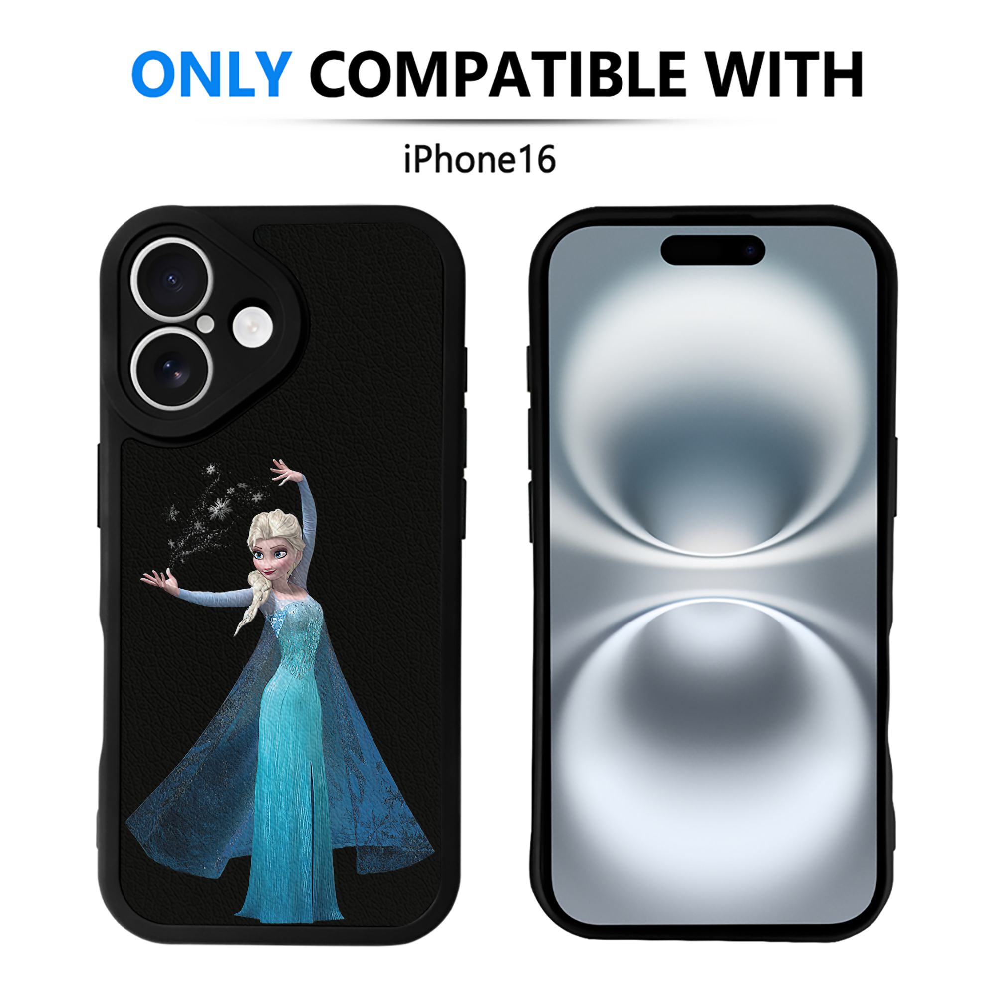 （画像用） アナと雪の女王 アンナ エルサ Frozen Anna Elsa 【iPhone 16シリーズ対応】シリコンスマホケース（レザー調） 材質：シリコン